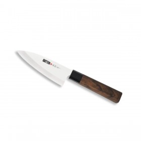 Coltello da Cucina Quttin DEBA Takamura Marrone Argentato 11 cm (12 Unità)