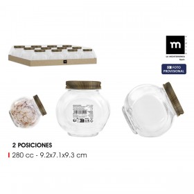 Barattolo di Vetro La Mediterránea WOOD 280 ml (48 Unità)