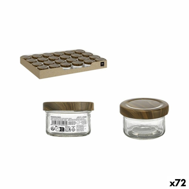 Barattolo di Vetro La Mediterránea WOOD 100 ml (72 Unità)