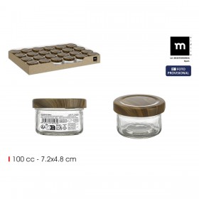 Barattolo di Vetro La Mediterránea WOOD 100 ml (72 Unità)