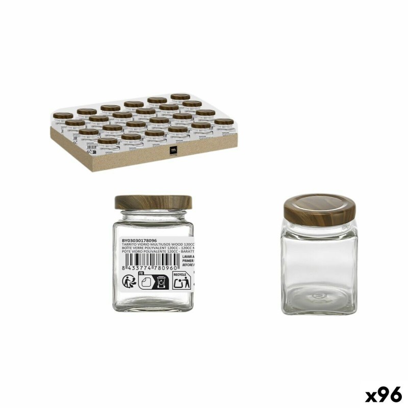 Barattolo di Vetro La Mediterránea WOOD 120 ml (96 Unità)
