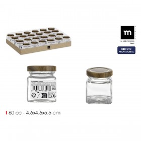 Barattolo di Vetro La Mediterránea WOOD 60 ml (72 Unità)