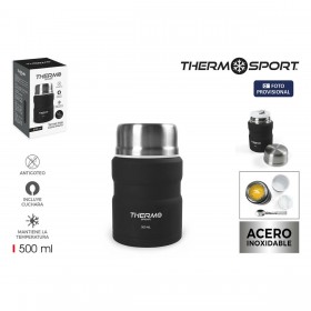Thermos per Alimenti ThermoSport Nero Acciaio 500 ml (6 Unità)
