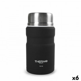 Thermos per Alimenti ThermoSport Nero Acciaio 750 ml (6 Unità)