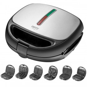 Piastra Grill Elettrica Adler CR 3057 Nero Argentato 1200 W