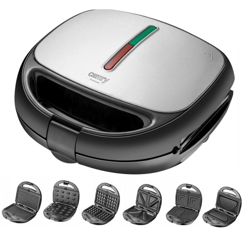Piastra Grill Elettrica Adler CR 3057 Nero Argentato 1200 W