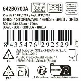 Ciotola La Mediterránea Bianco 700 ml (12 Unità)
