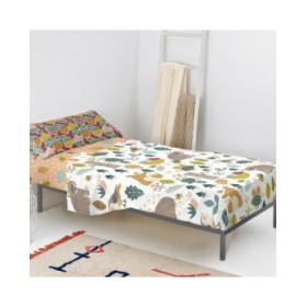 Set di Lenzuola HappyFriday Moshi Moshi Harvestwood Multicolore Singolo 2 Pezzi