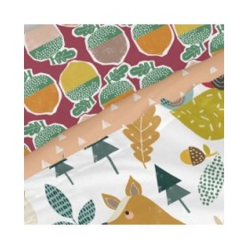Set di Lenzuola HappyFriday Moshi Moshi Harvestwood Multicolore Singolo 2 Pezzi
