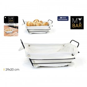 Portapane My Bar Bianco Metallo Rettangolare 29 x 20 x 11,7 cm (12 Unità)