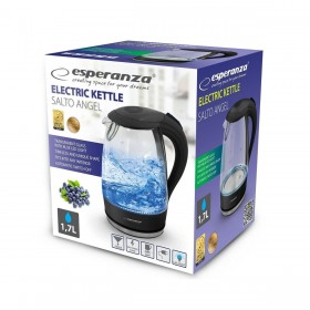 Bollitore Esperanza Nero Vetro Plastica 2200 W 1,7 L