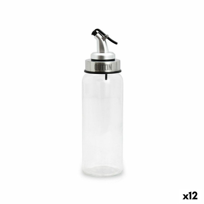 Oliera Quttin Trasparente Argentato Vetro 5,5 x 5,5 x 20,5 cm (12 Unità)