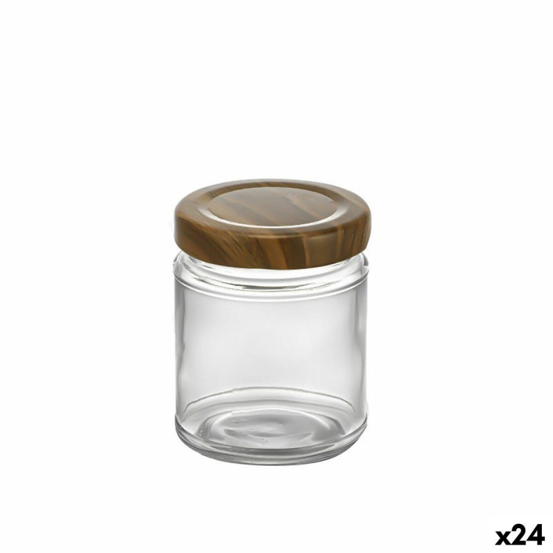 Barattolo di Vetro La Mediterránea WOOD 250 ml (24 Unità)