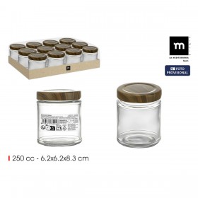 Barattolo di Vetro La Mediterránea WOOD 250 ml (24 Unità)