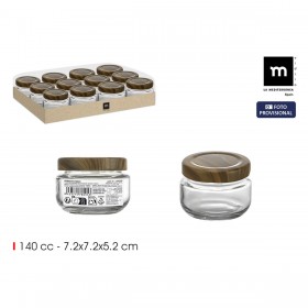 Barattolo di Vetro La Mediterránea WOOD 140 ml (24 Unità)