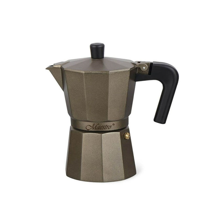 Caffettiera Italiana Feel Maestro MR-1666-6-BROWN Nero Bronce Alluminio 300 ml 6 Tazze