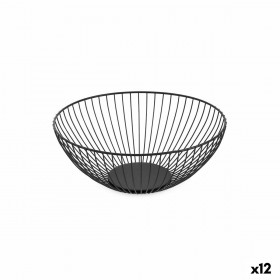 Portafrutta Confortime Nero Metallo 24,5 x 24,5 x 10 cm (12 Unità)