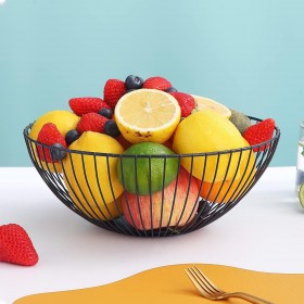 Portafrutta Confortime Nero Metallo 24,5 x 24,5 x 10 cm (12 Unità)