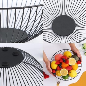 Portafrutta Confortime Nero Metallo 24,5 x 24,5 x 10 cm (12 Unità)