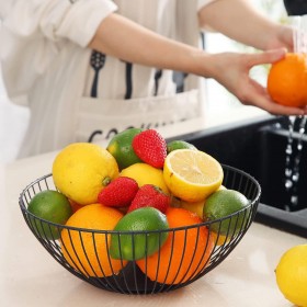 Portafrutta Confortime Nero Metallo 24,5 x 24,5 x 10 cm (12 Unità)