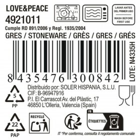 Tazza di caffè e tè La Mediterránea Love & Peace 180 ml (36 Unità)