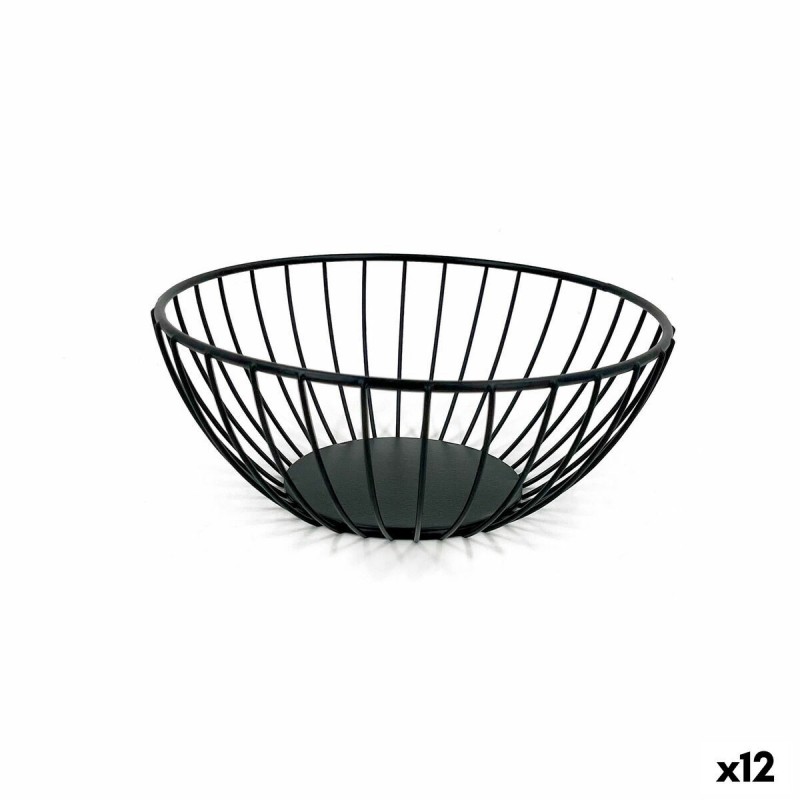 Portapane My Bar Nero Metallo Rotonda 20 x 8 cm (12 Unità)