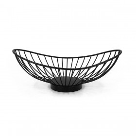 Portapane My Bar Nero Metallo Ovale 25 x 13,5 x 9 cm (12 Unità)