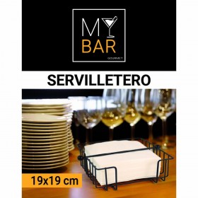 Portatovagliolo My Bar Nero Metallo 19 x 19 x 7,5 cm (12 Unità)