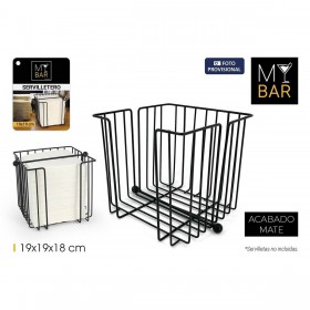 Portatovagliolo My Bar Nero Metallo 19 x 19 x 18 cm (8 Unità)