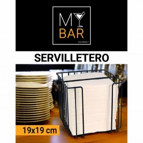 Portatovagliolo My Bar Nero Metallo 19 x 19 x 18 cm (8 Unità)