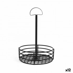 Contenitore per Sistemare Multiuso My Bar 15 x 15 x 22 cm Nero (12 Unità)
