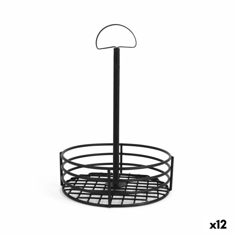 Contenitore per Sistemare Multiuso My Bar 15 x 15 x 22 cm Nero (12 Unità)