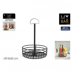 Contenitore per Sistemare Multiuso My Bar 15 x 15 x 22 cm Nero (12 Unità)