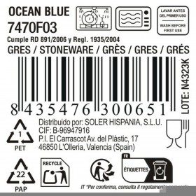 Piatto da pranzo La Mediterránea Ocean blue (12 Unità)