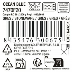 Teglia da Cucina La Mediterránea Ocean blue 25,5 x 11,7 x 2,3 cm (12 Unità)