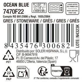 Teglia da Cucina La Mediterránea Ocean blue 33,4 x 14,8 x 2,5 cm (10 Unità)