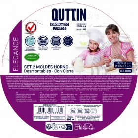 Stampo Removibile Quttin Nero 24 x 7+28 x 6,8 cm 2 Pezzi (6 Unità)