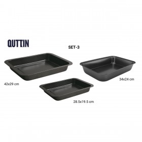 Set di Vassoi Quttin 28,5 x 19,5 cm 34 x 24 cm 42 x 29 cm 3 Pezzi (6 Unità)