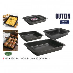 Set di Vassoi Quttin 28,5 x 19,5 cm 34 x 24 cm 42 x 29 cm 3 Pezzi (6 Unità)