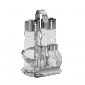 Set per Condire Trasparente Argentato (12 Unità)