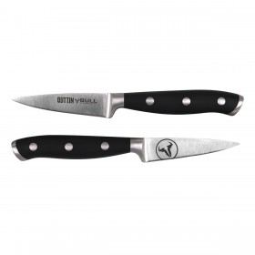Coltello Spelucchino Quttin Bull Nero Argentato Acciaio inossidabile 9 cm (4 Unità)