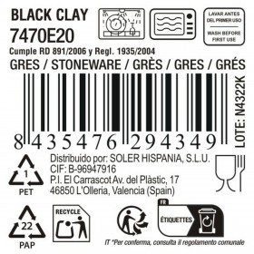 Teglia da Cucina La Mediterránea Black clay