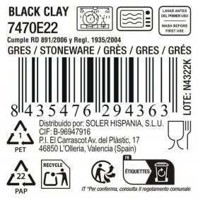 Teglia da Cucina La Mediterránea Black clay