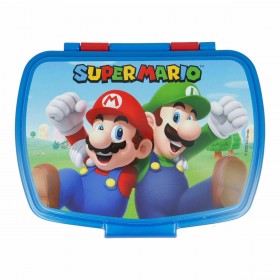 Contenitore per Sandwich Super Mario Plastica Rosso Azzurro (17 x 5.6 x 13.3 cm)