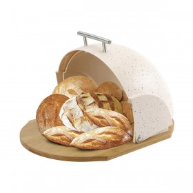 Portapane Feel Maestro MR-1678 Beige Argentato Legno Plastica 1 Pezzi 27,5 x 21 x 37,5 cm