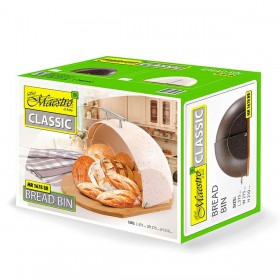 Portapane Feel Maestro MR-1678 Beige Argentato Legno Plastica 1 Pezzi 27,5 x 21 x 37,5 cm