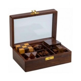Puzzle Alexandra House Living Marrone Vetro Legno di acacia 12 x 6 x 17 cm 6 Pezzi