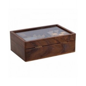 Puzzle Alexandra House Living Marrone Vetro Legno di acacia 12 x 6 x 17 cm 6 Pezzi