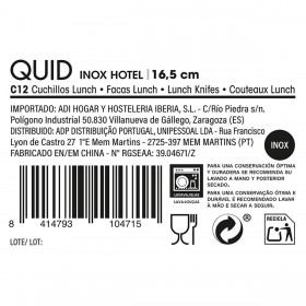 Set di Coltelli Quid Hotel Metallo Acciaio inossidabile 16,5 cm 12 Unità