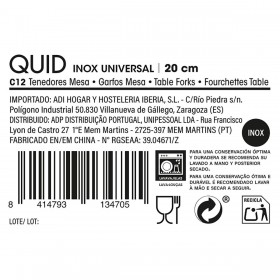 Set di Forchette Quid Universal 20 cm Metallo Acciaio inossidabile 12 Unità